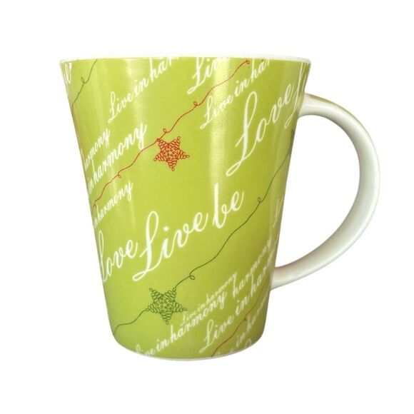 Starbucks 2005 "Love Live Be" Soft Green Coffee Mug Original - Picture 1 of 5
